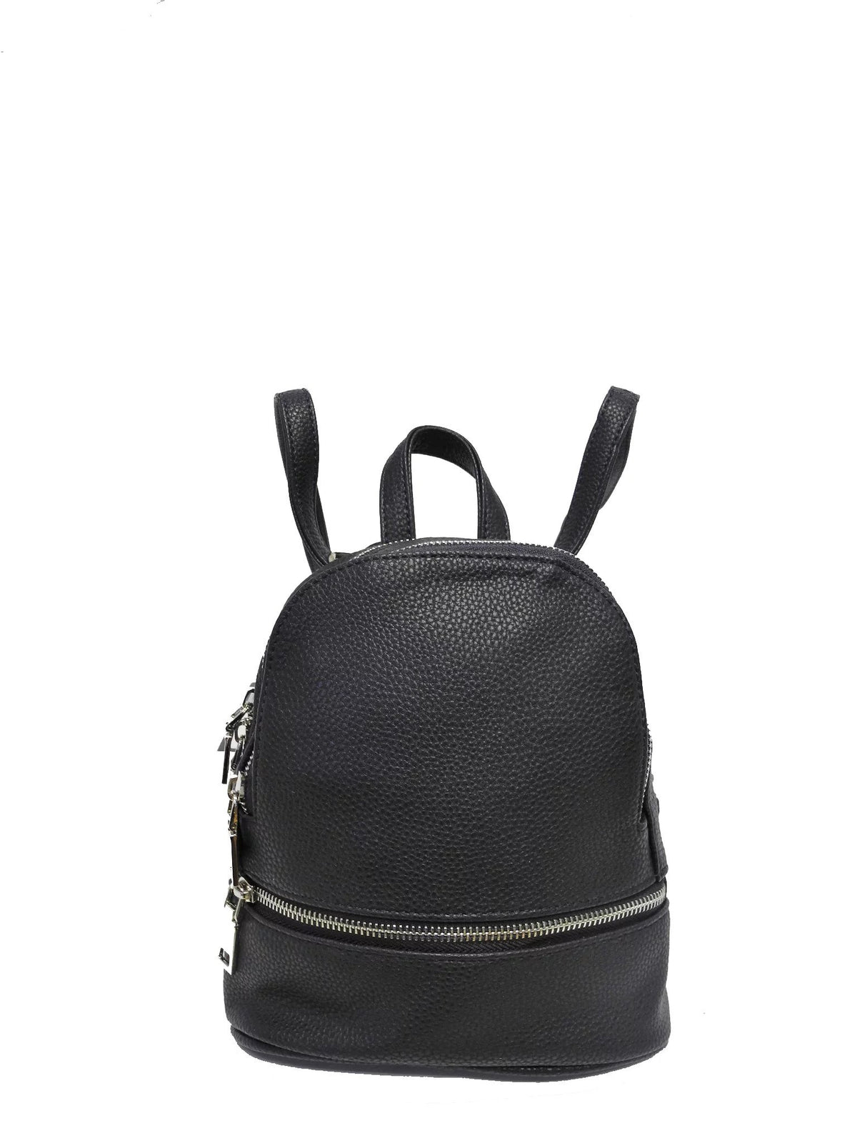 2. Nabo Small Backpack NK 2197 in black, angled front view highlighting zip compartments and sleek design