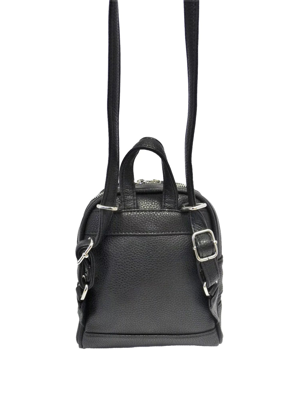 4. Nabo Small Backpack NK 2197 in black, rear view with focus on strap details and compact size
