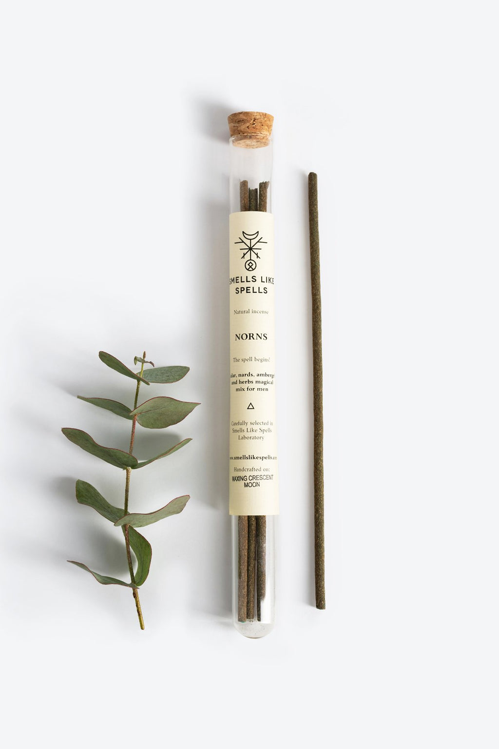 3. Smells Like Spells Natural Incense NORNS for men with eucalyptus branch, emphasizing natural ingredients