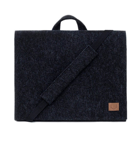 2. Nordhale black briefcase Hjo with adjustable shoulder strap, shown in studio