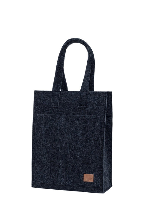 4. Studio image of Nordhale Hof Tote Bag in black, highlighting its structured design