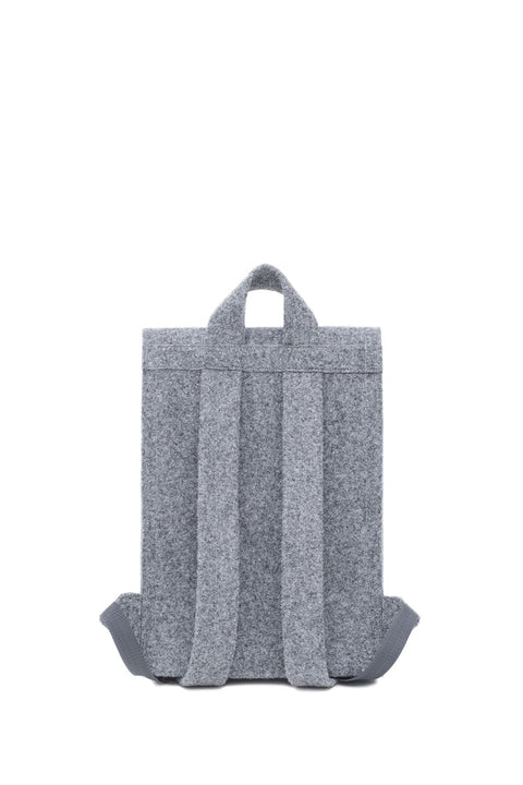 5. Front view of Nordhale Backpack Lund in grey, highlighting minimalist design and recycled PET felt material