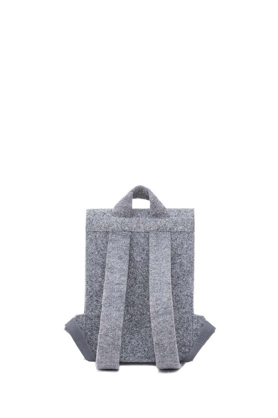 6. Back view of Nordhale Lund Mini Backpack in grey, highlighting adjustable straps