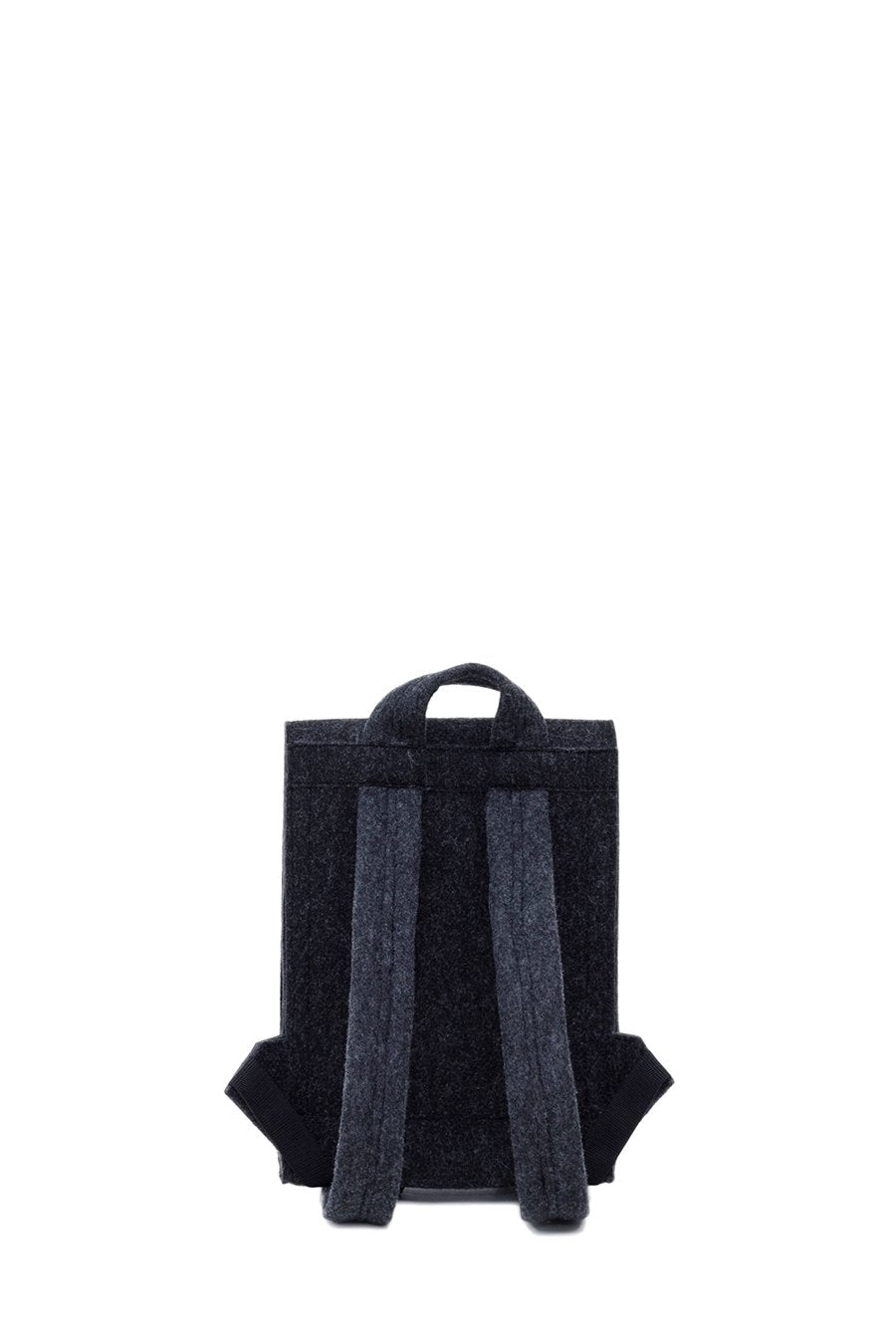 5. Back view of Nordhale Lund Mini Backpack in black, showing adjustable straps