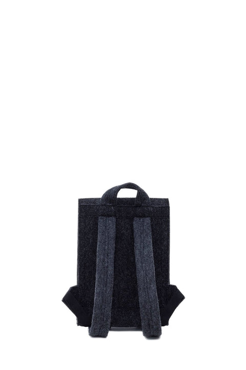 5. Back view of Nordhale Lund Mini Backpack in black, showing adjustable straps