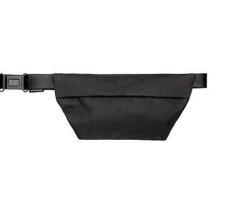 2. Studio image of Nordhale OSLO MINI Cross Body Bag in black, highlighting adjustable strap and sleek design
