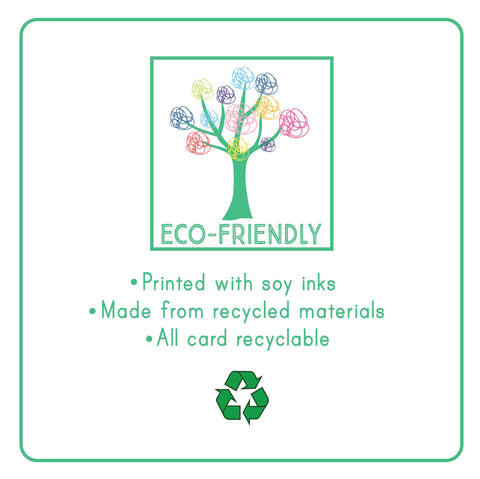 2. Eco-friendly label for Playbox printed with soy inks and made from recycled materials
