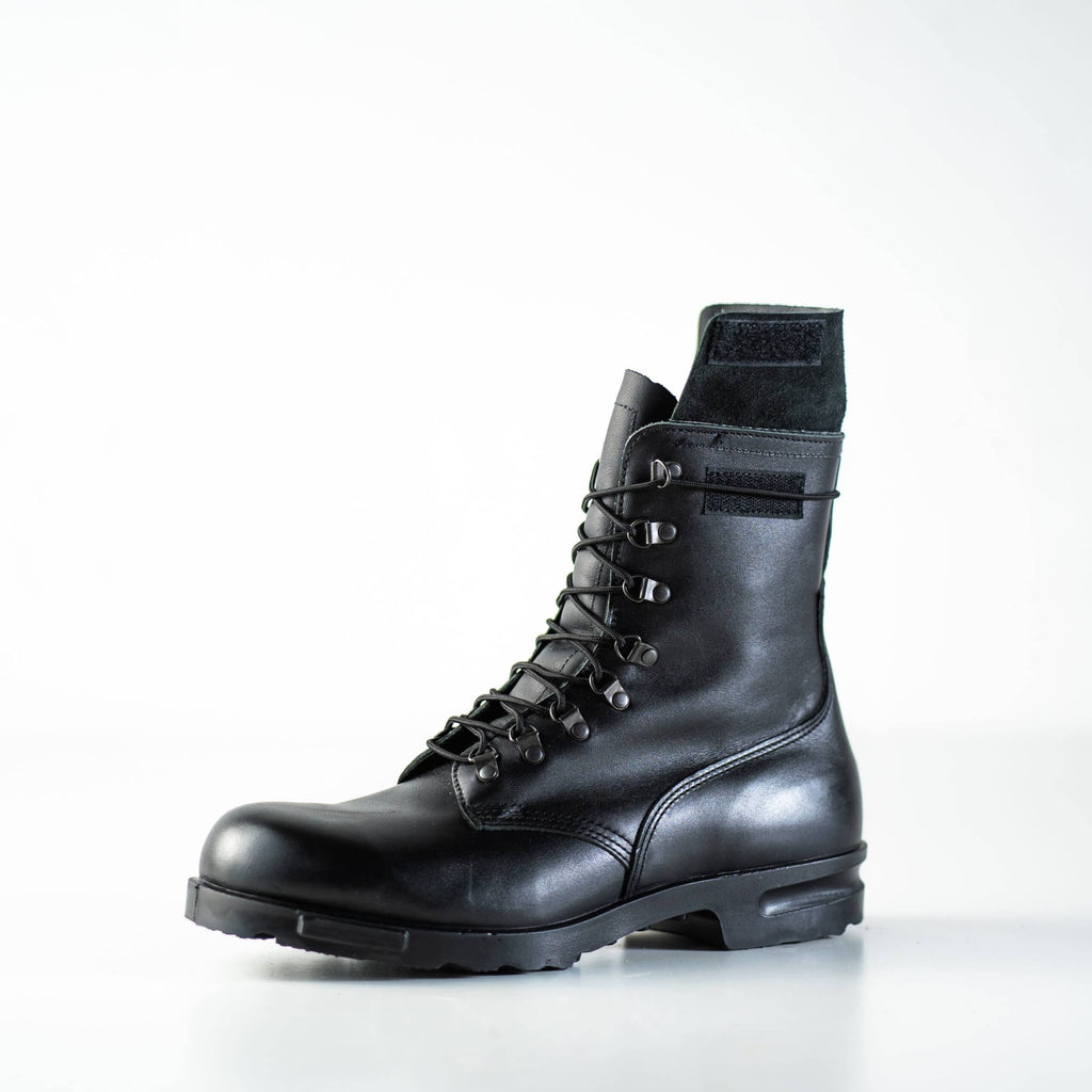 4. Studio shot of Samelin Hawk Pilot Boots in black full-grain leather, side view