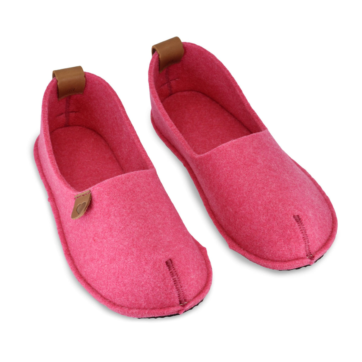 2. Pair of Öko-Toku pink slippers by OmaKing, crafted from recycled plastic bottles, displayed in studio
