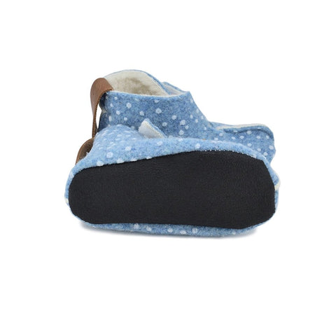 3. Bottom view of KAKU children's slipper showing thin, flexible microfiber sole