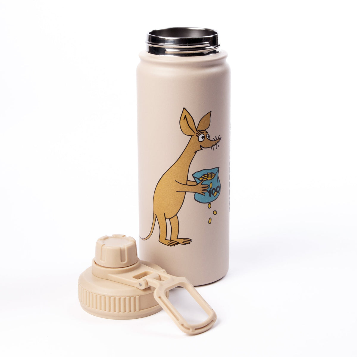 5. Sniff Thermal Everyday Bottle by Moomin with removable lid, showing interior and exterior design