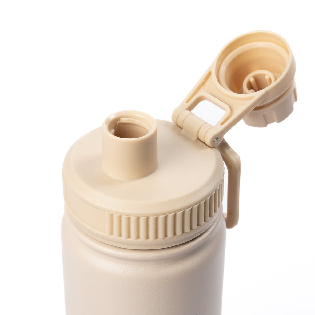 7. Close-up of Sniff Thermal Everyday Bottle open cap, showing drinking spout and lid mechanism