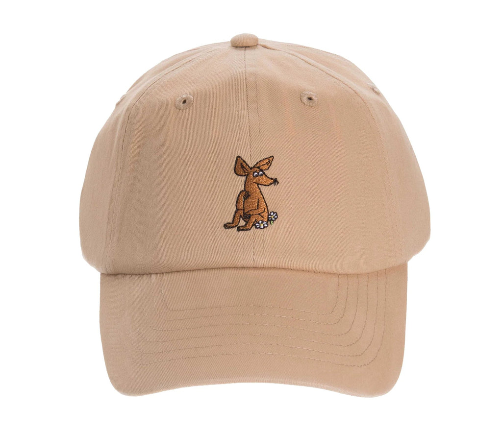 2. Front view of Sniff Adult Cap in sand with embroidered character, by Moomin