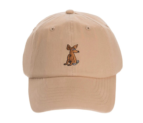 2. Front view of Sniff Adult Cap in sand with embroidered character, by Moomin