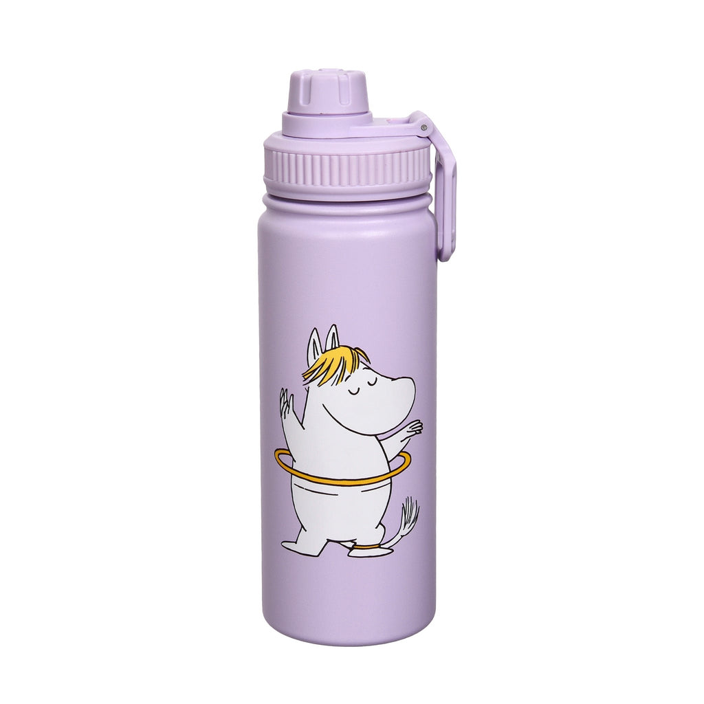 2. Snorkmaiden Thermal Everyday Bottle by Moomin in lavender with hula hoop design, studio shot