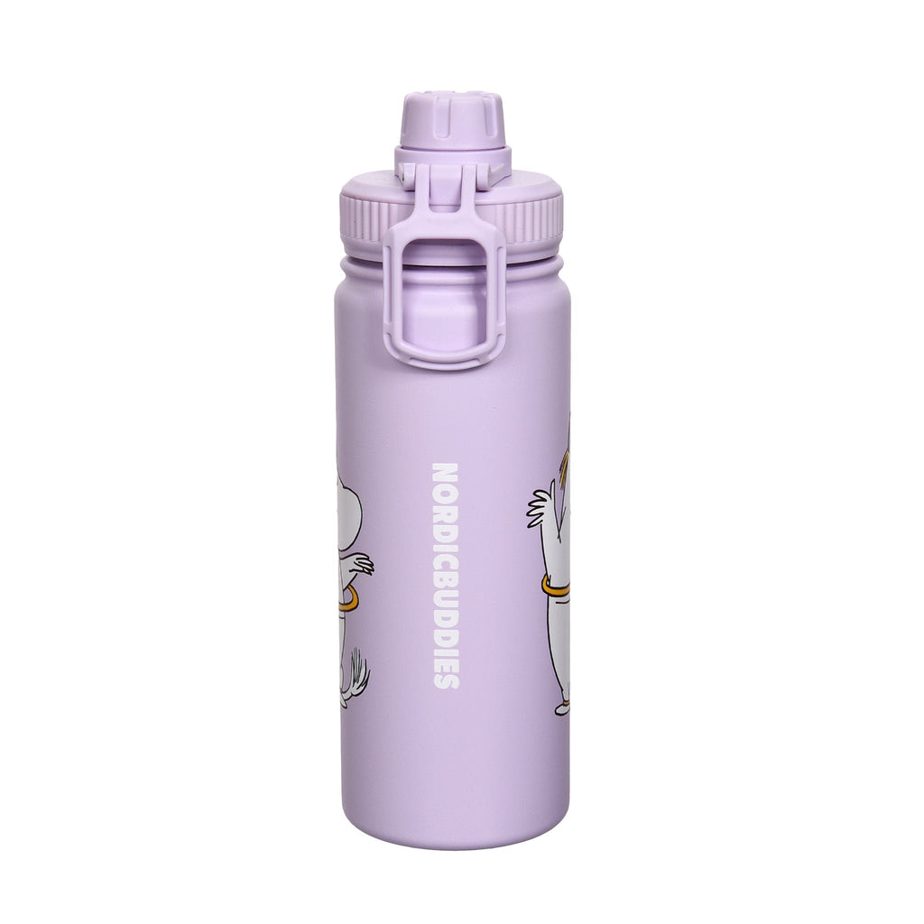 4. Side view of Snorkmaiden Thermal Everyday Bottle by Moomin with NordicBuddies branding