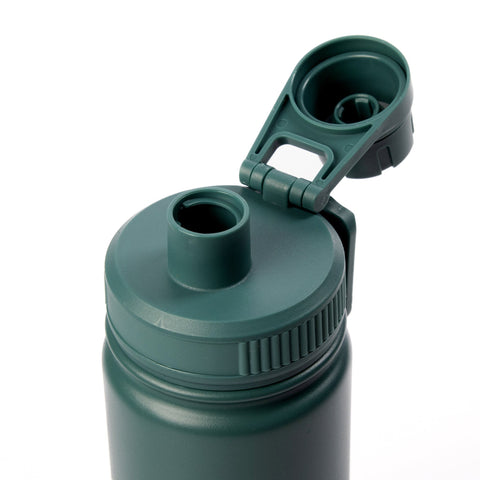 3. Close-up of Snufkin Thermal Bottle's open cap, highlighting drinking spout and handle