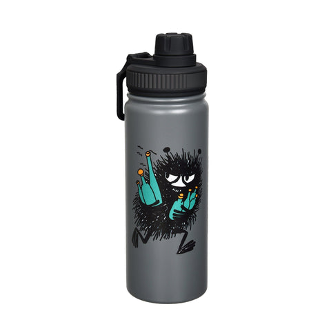 3. Stinky Thermal Everyday Bottle by Moomin in studio, highlighting Stinky character design and durable stainless steel