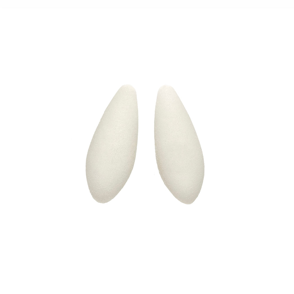 2. Pair of Tanel Veenre Mini Snowberries Earrings in white with velvety coating on clean white background