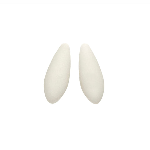 2. Pair of Tanel Veenre Mini Snowberries Earrings in white with velvety coating on clean white background