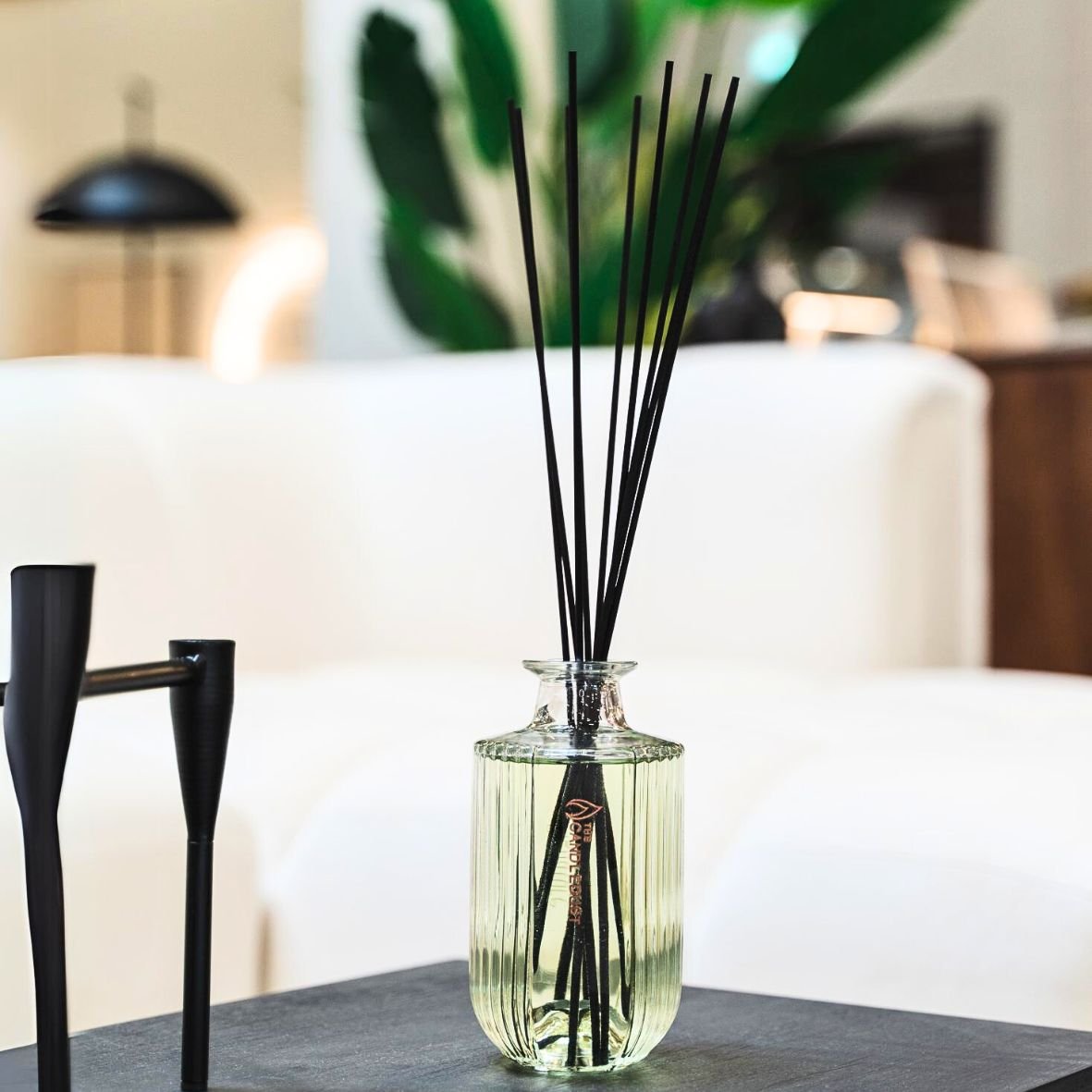 1. Luxurious Candledust Champagne Rhubarb room diffuser on a modern table setting