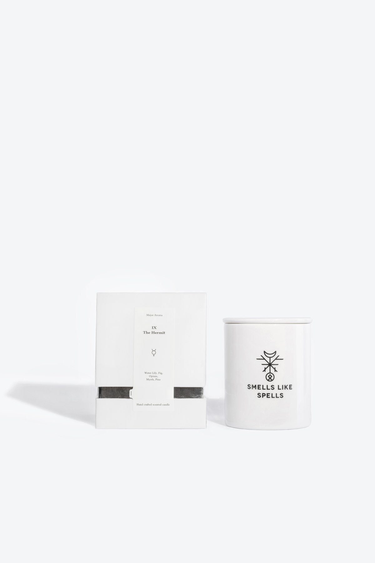 4. Smells Like Spells Scented Candle THE HERMIT with packaging, highlighting elegant design