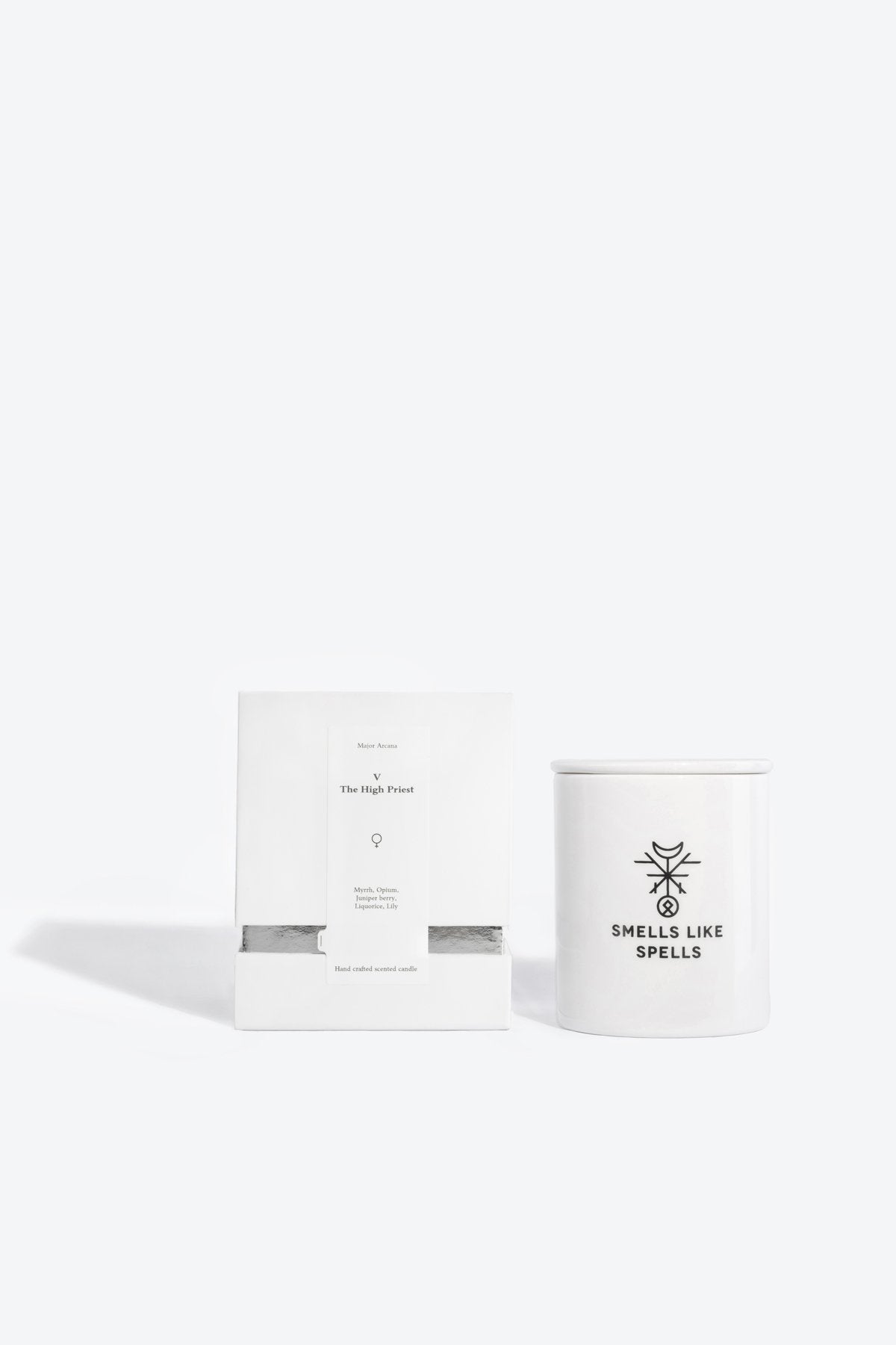 3. Smells Like Spells scented candle THE HIEROPHANT with packaging, showcasing elegant design