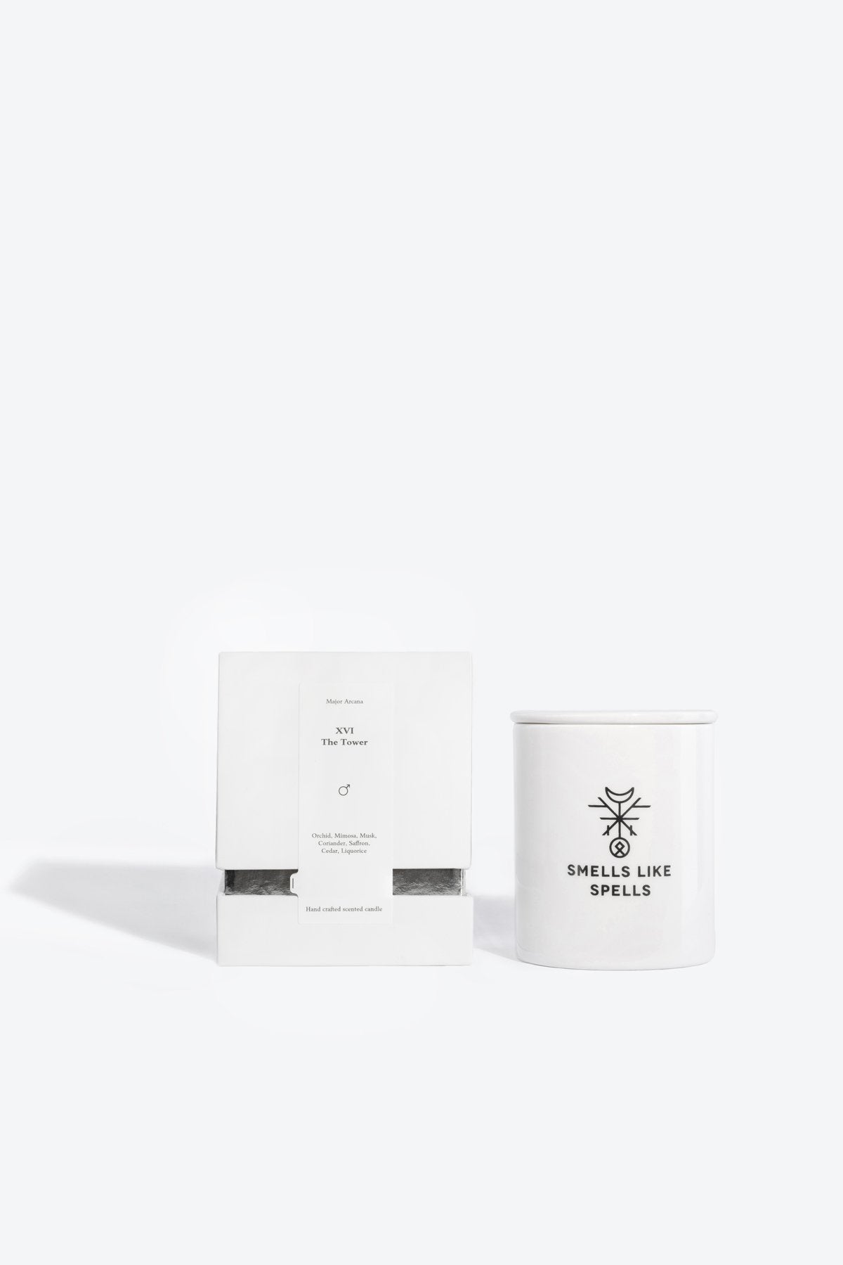 2. Smells Like Spells Scented Candle THE TOWER with packaging, showcasing elegant design and branding
