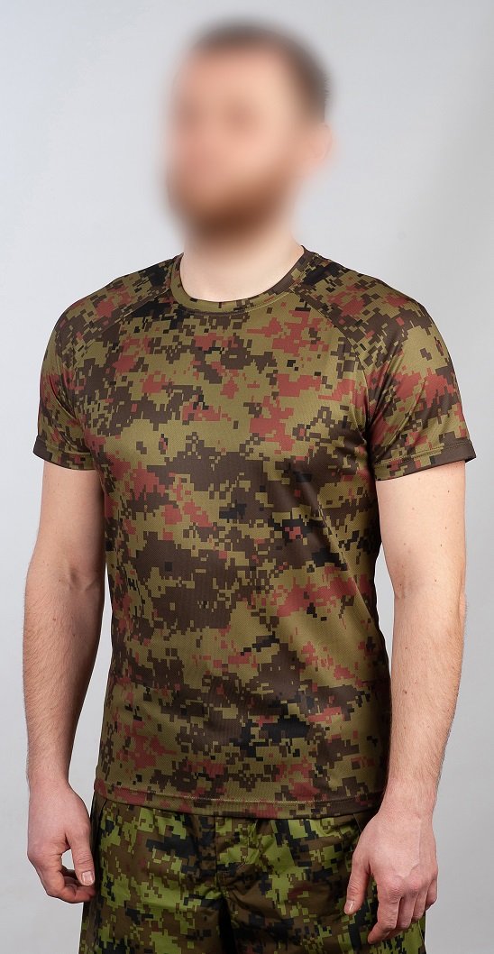 1. Men's Galvi Linda Tactical T-Shirt 4464 in camouflage pattern, shown in studio setting