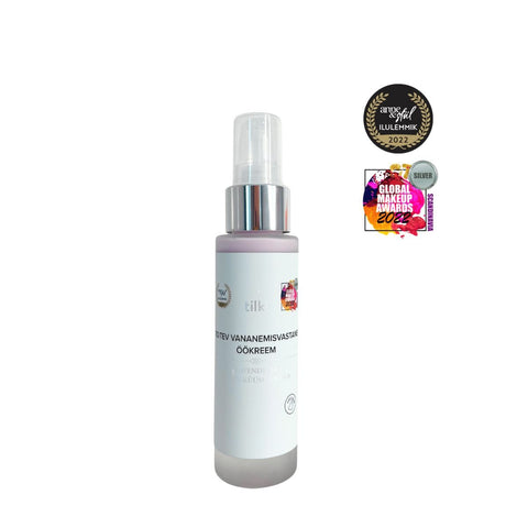 1. Tilk! Nourishing Anti-Ageing Night Cream with Lavender and Black Garlic, 50ml, shown with award badges