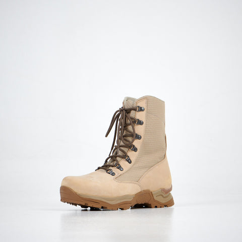2. Samelin 598 Desert Boots 2.0 in beige, angled front view showing lace-up design