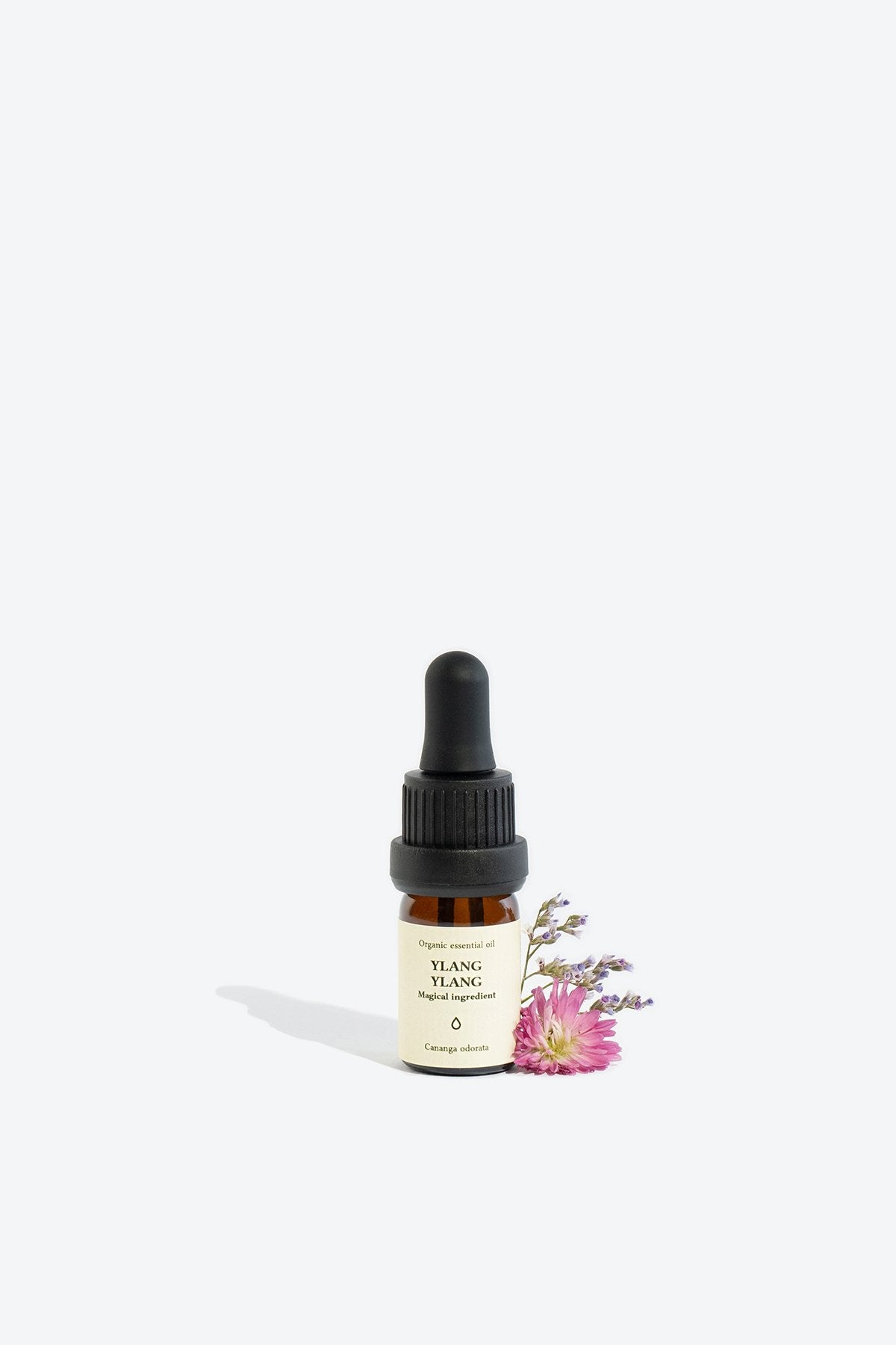 1. Smells Like Spells YLANG-YLANG essential oil in 5 ml glass bottle with pipette, styled with flowers