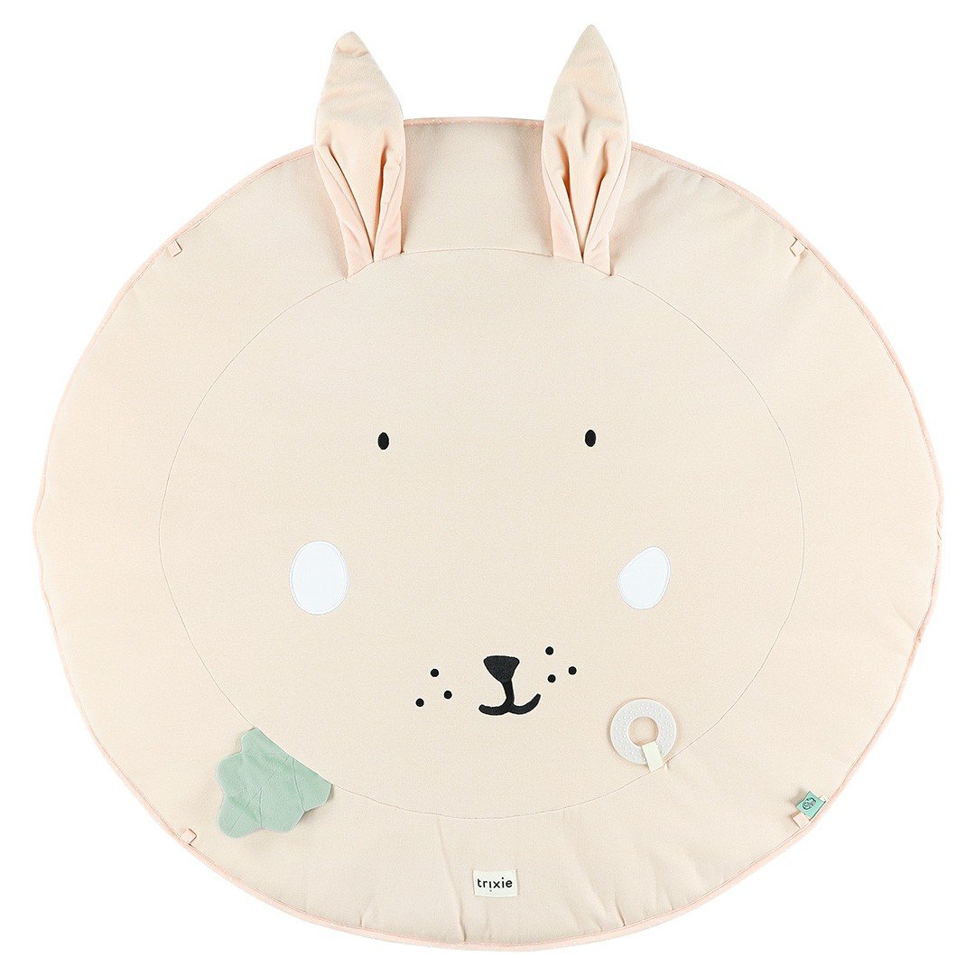 2. Trixie Baby Mrs. Rabbit activity play mat with rabbit face design and flappy ears