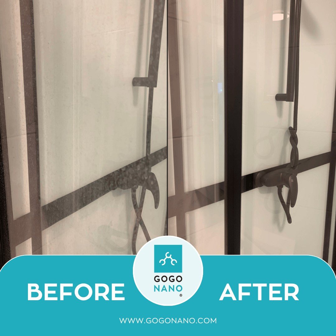 3. Before and after comparison of glass cleaned with GoGoNano EcoGlass cleaner