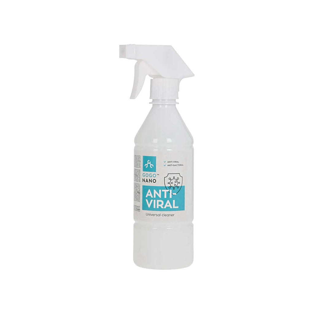 2. GoGoNano Anti-Viral 2-in-1 deep cleaner and disinfectant bottle with spray nozzle on white background
