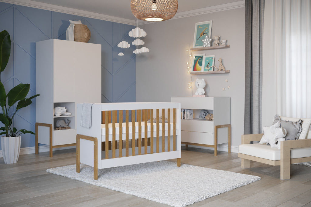 2. Complete nursery room featuring Victor baby crib with matching furniture and decor
