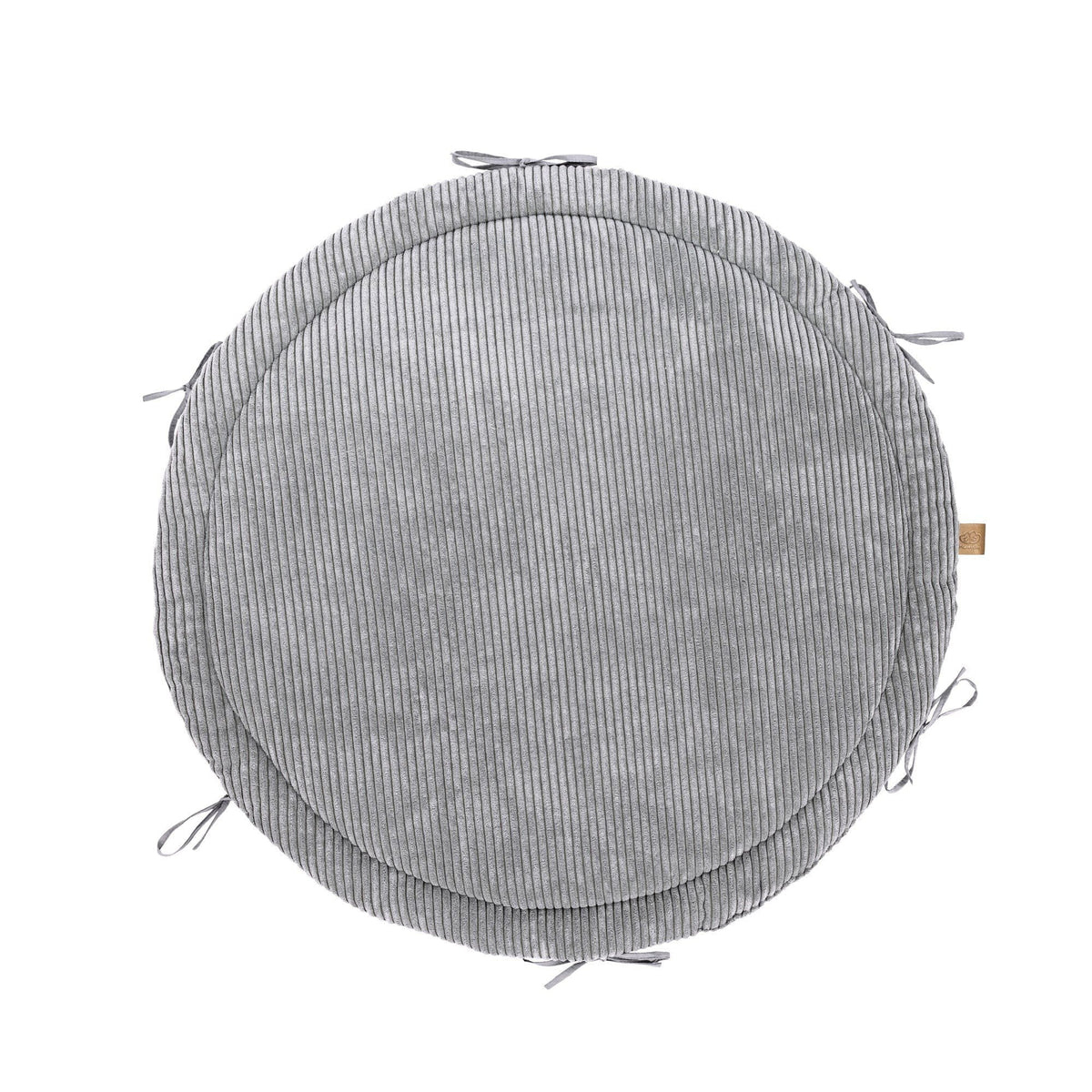 6. Flat lay of grey ribbed corduroy baby play mat by MeowBaby, highlighting texture and circular shape