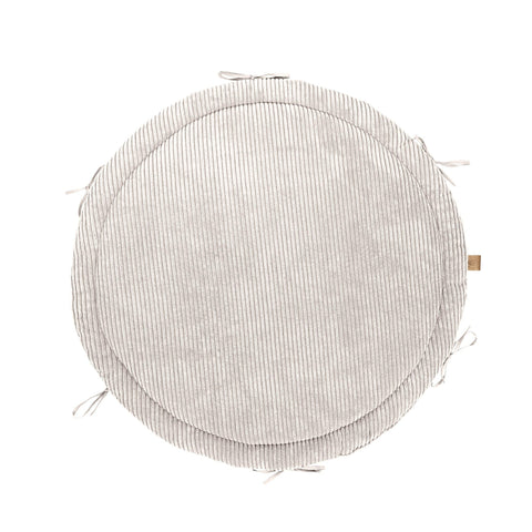 2. Vanilla ribbed corduroy play mat with ties, shown from above