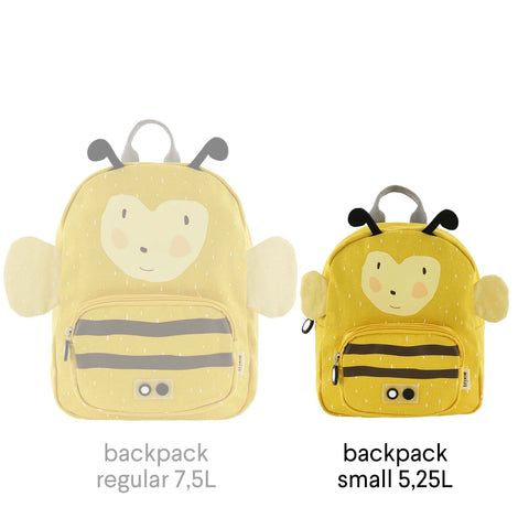 4. Comparison of regular and small Mr. Bumblebee backpacks showing size difference