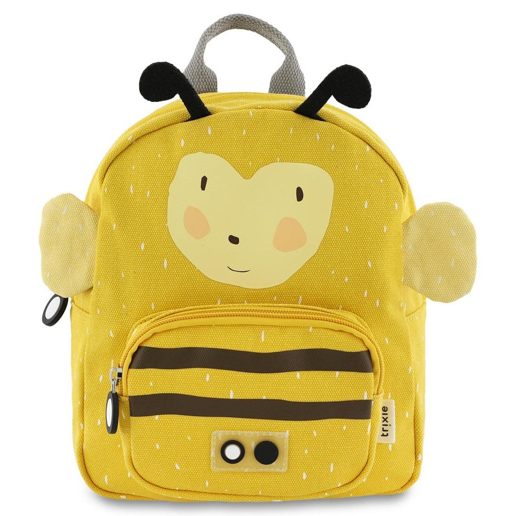 1. Yellow Mr. Bumblebee backpack with bee face and antennae on white background