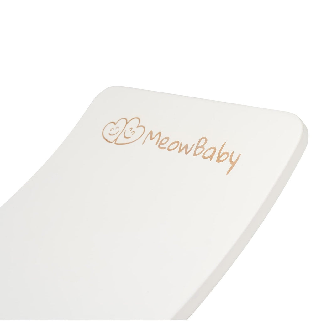 3. Close-up of white balance board with MeowBaby logo on top surface