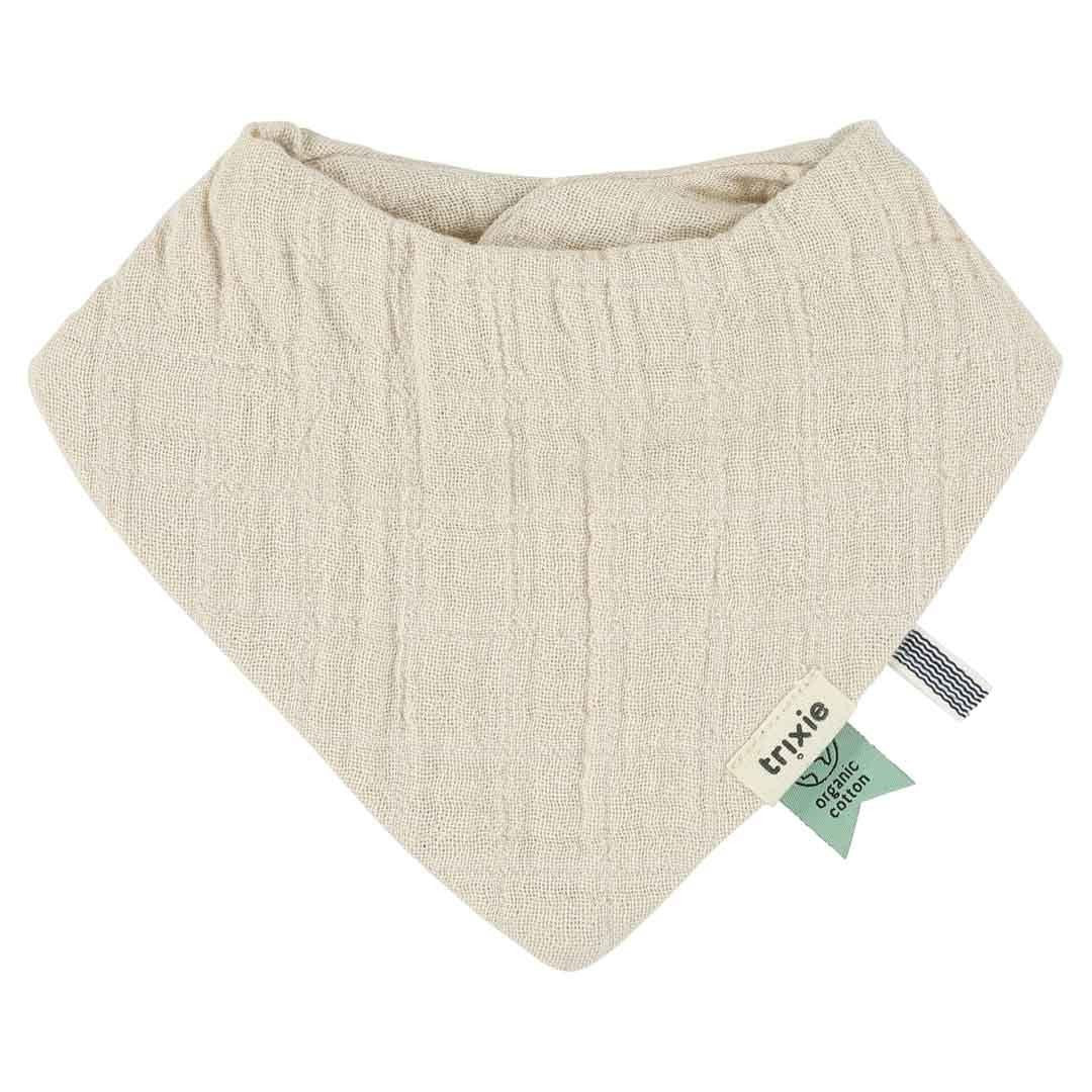 3. Solid beige bandana bib made from organic cotton muslin by Trixie Baby