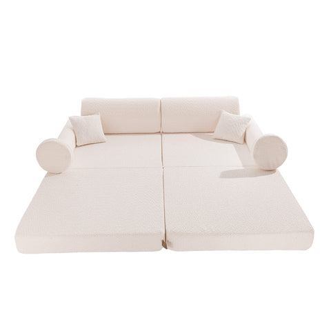 Large Modular Sofa for Kids - Premium Boucle, White