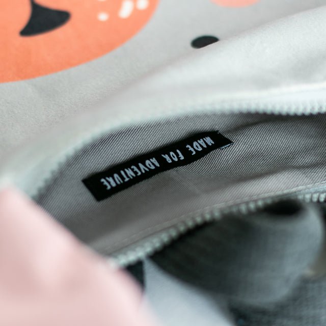 9. Back view of Muni Bunny kids backpack, showing adjustable straps and sturdy design