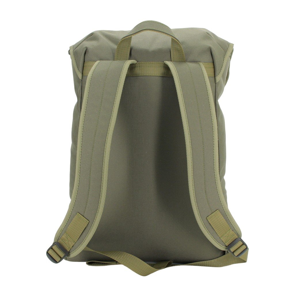 5. Back view of Noel Cafe Backpack in khaki, featuring padded straps and back