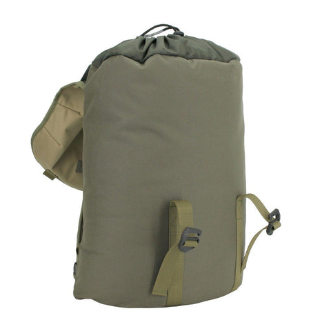 2. Back view of Noel Cafe Backpack in khaki and beige, showcasing durable Cordura material
