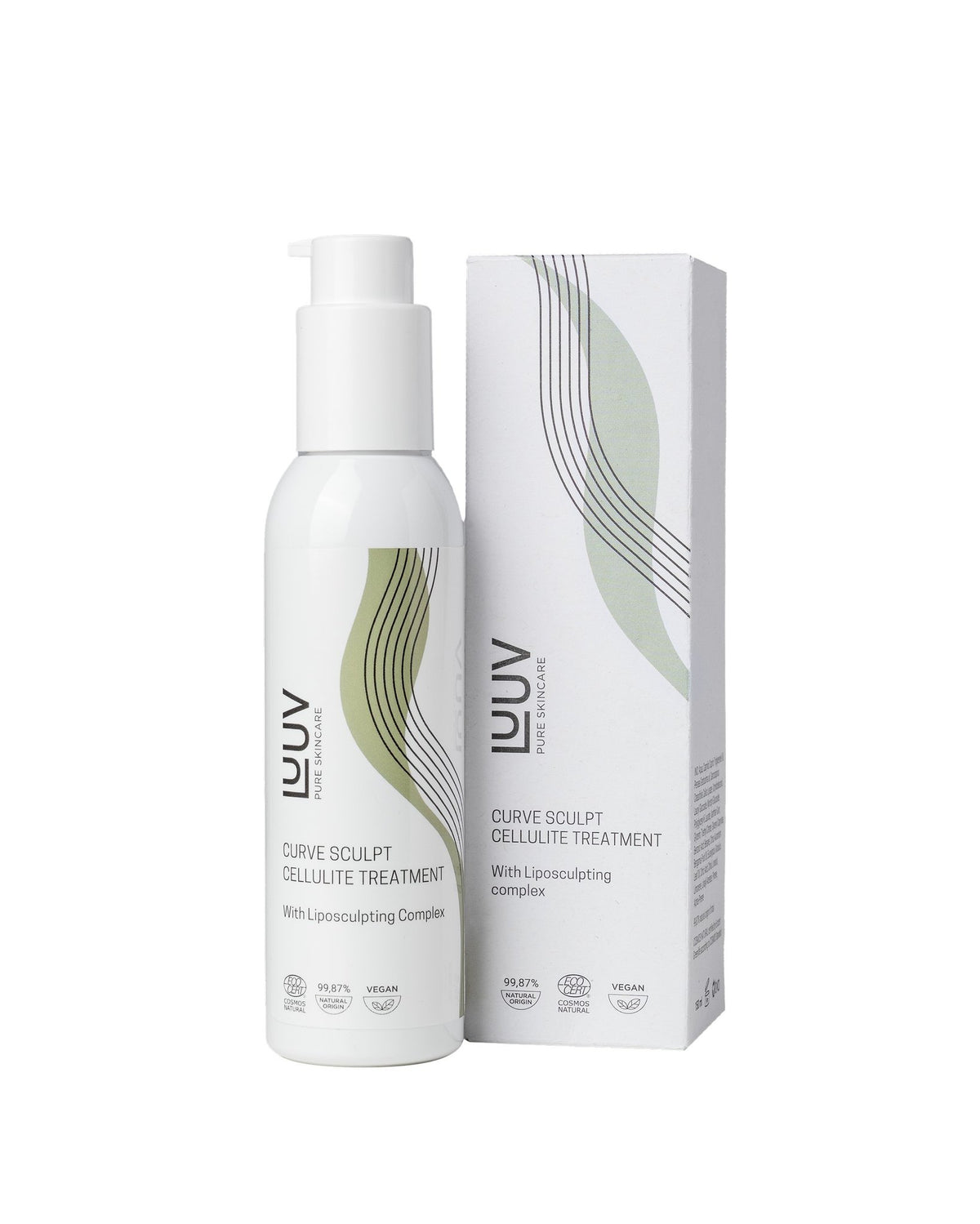 2. LUUV Cellulite Treatment COSMOS bottle with packaging box on white background