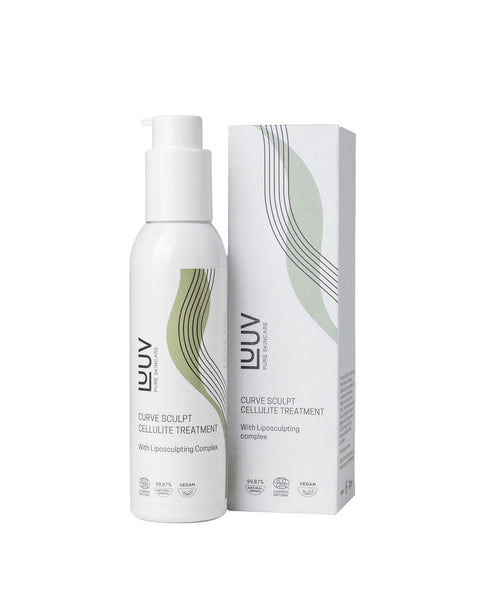 2. LUUV Cellulite Treatment COSMOS bottle with packaging box on white background