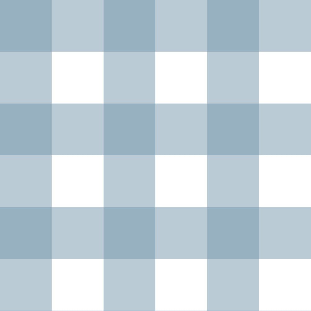 2. Studio shot of light blue and white checkered wallpaper pattern by Dekornik, showcasing the classic design and pastel color scheme