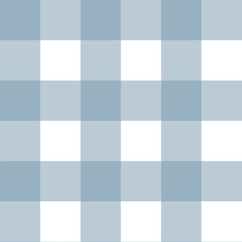2. Studio shot of light blue and white checkered wallpaper pattern by Dekornik, showcasing the classic design and pastel color scheme